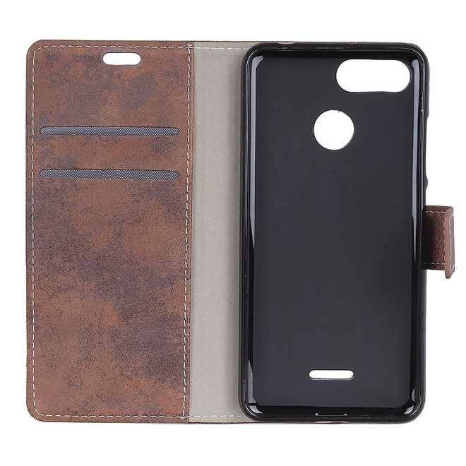 Xiaomi Redmi 6 Handyhülle - Vintage Leder Bookcover Series - braun