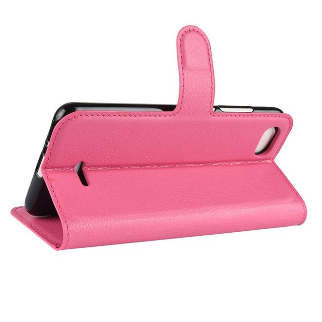 Xiaomi Redmi 6A Handy Hülle - Litchi Leder Bookcover Series - rosa