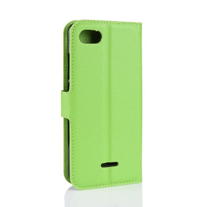 Xiaomi Redmi 6A Handy Hülle - Litchi Leder Bookcover Series - grün