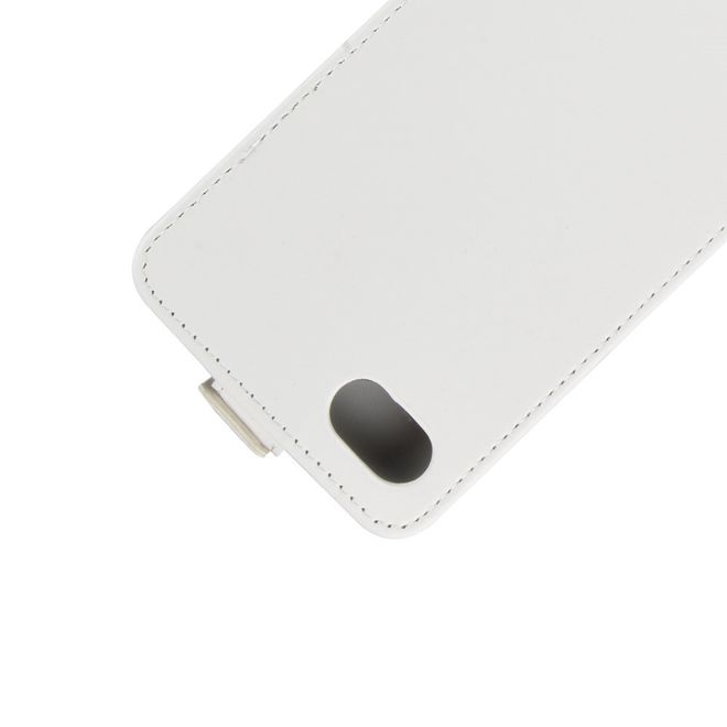 Xiaomi Redmi 6A Handyhülle - Crazy Horse Leder Flipcase - vertikal - weiss