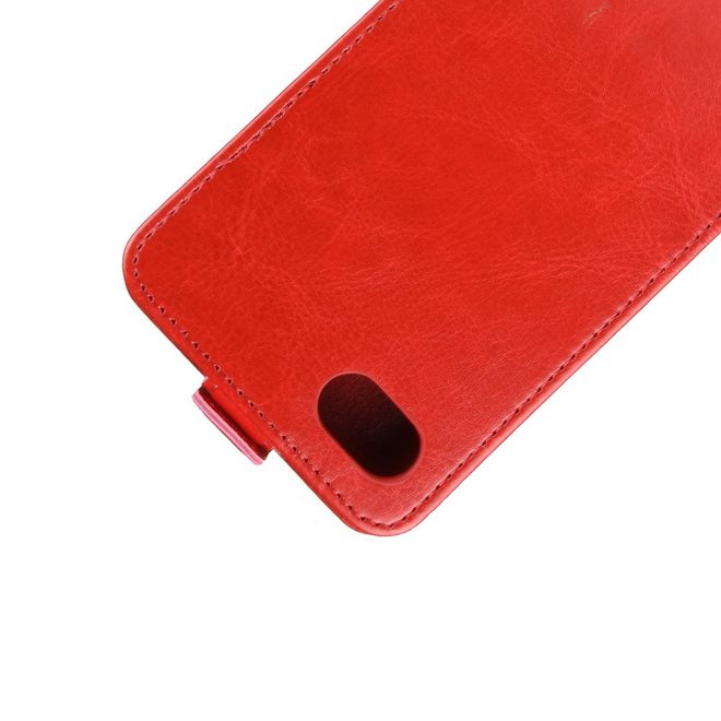 Xiaomi Redmi 6A Handyhülle - Crazy Horse Leder Flipcase - vertikal - rot