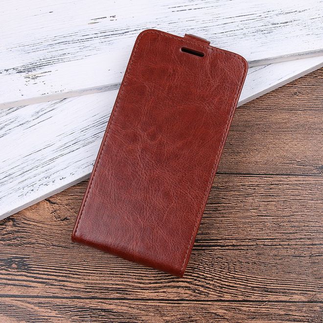 Xiaomi Redmi 6A Handyhülle - Crazy Horse Leder Flipcase - vertikal - braun