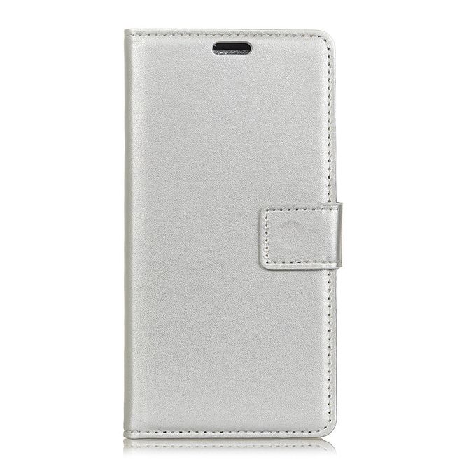 Xiaomi Redmi 6 Handy Hülle - Classic II Leder Bookcover Series - silber
