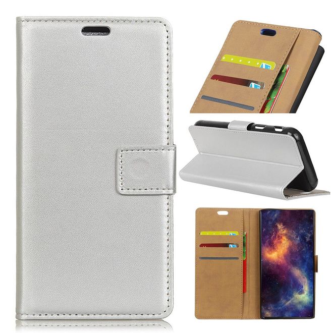 Xiaomi Redmi 6 Handy Hülle - Classic II Leder Bookcover Series - silber