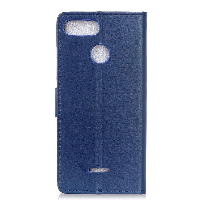 Xiaomi Redmi 6 Handy Hülle - Classic II Leder Bookcover Series - blau