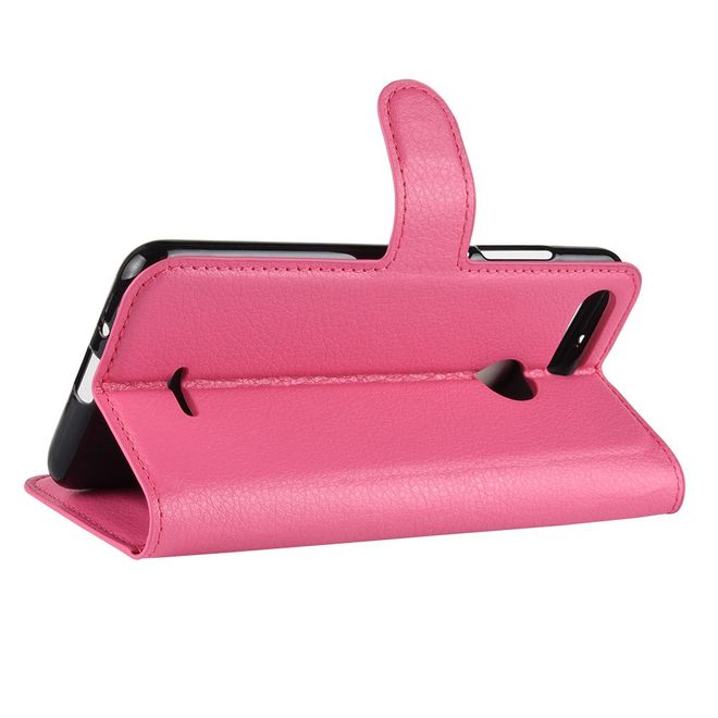 Xiaomi Redmi 6 Handy Hülle - Litchi Leder Bookcover Series - rosa
