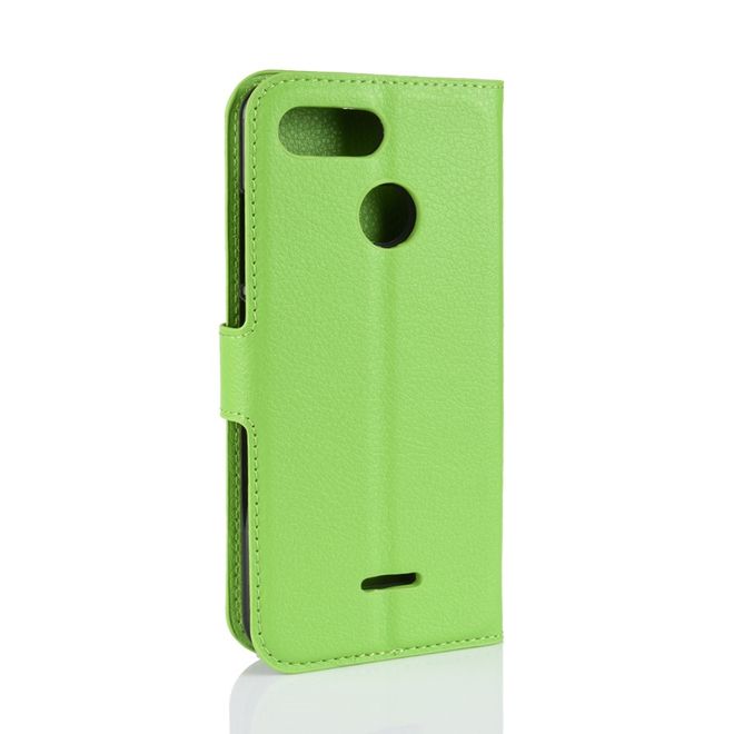 Xiaomi Redmi 6 Handy Hülle - Litchi Leder Bookcover Series - grün