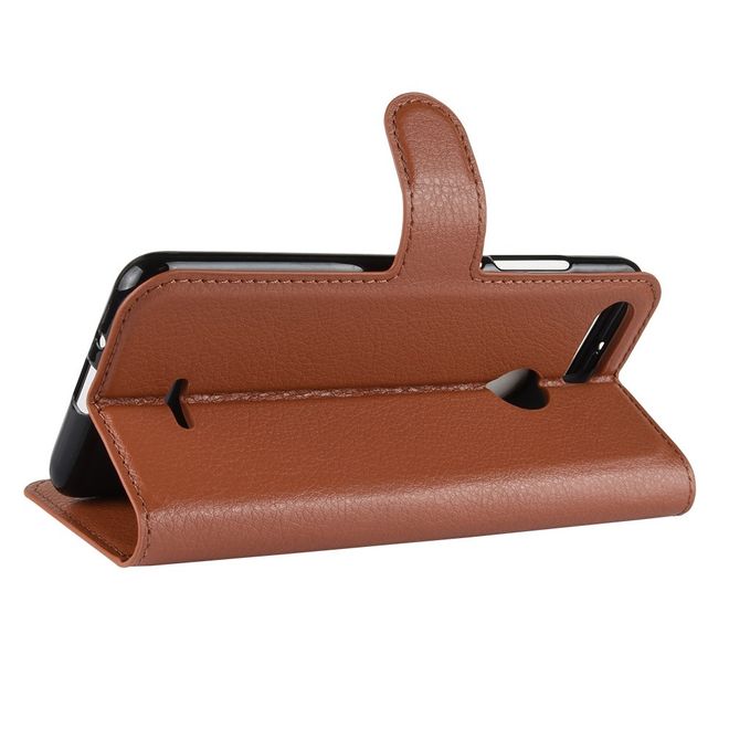 Xiaomi Redmi 6 Handy Hülle - Litchi Leder Bookcover Series - braun