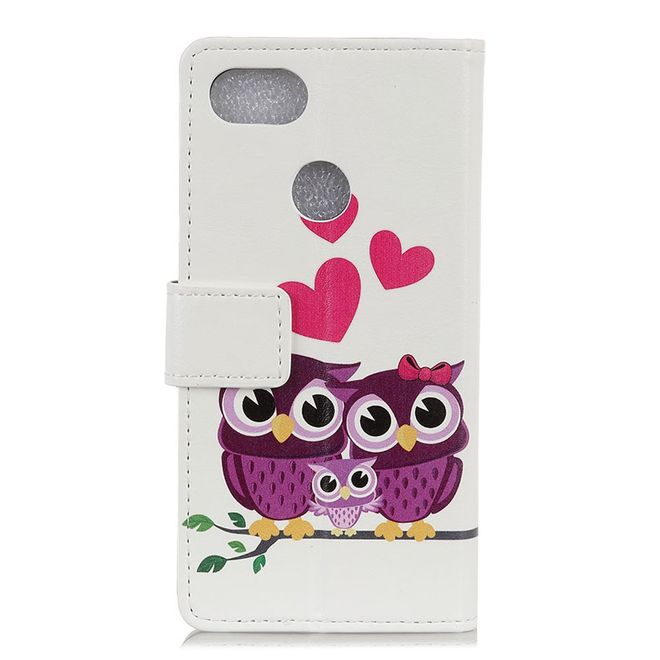 Google Pixel 3 XL Handyhülle - Leder Bookcover Image II Series - glückliche Eulen