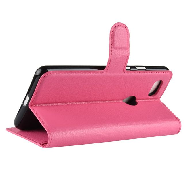 Google Pixel 3 Handy Hülle - Litchi Leder Bookcover Series - rosa