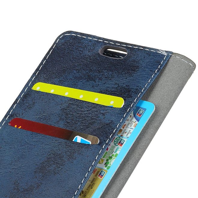 Samsung Galaxy J6+ Handyhülle - Vintage Leder Bookcover Series - blau