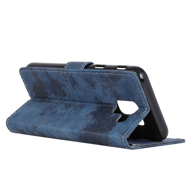 Samsung Galaxy J6+ Handyhülle - Vintage Leder Bookcover Series - blau