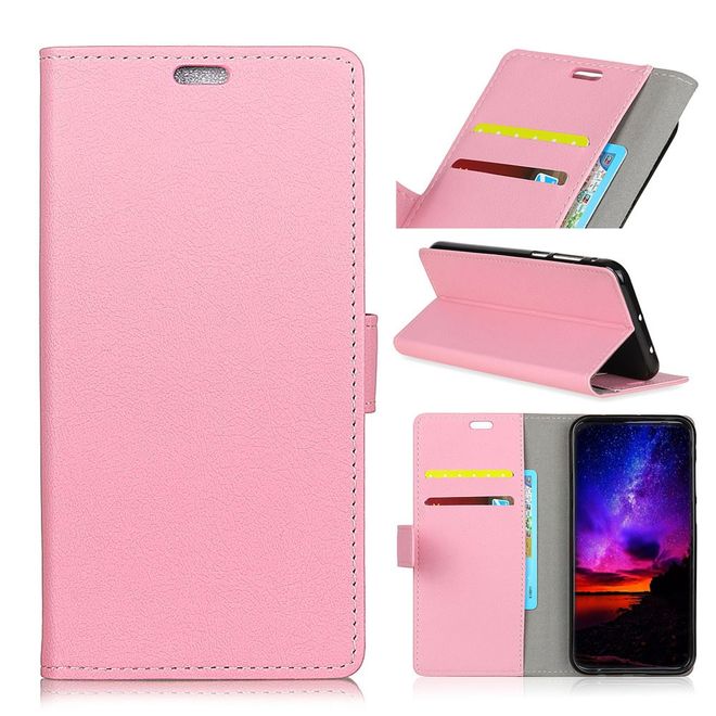 HTC U12 Life Handy Hülle - Classic III Leder Bookcover Series - rosa
