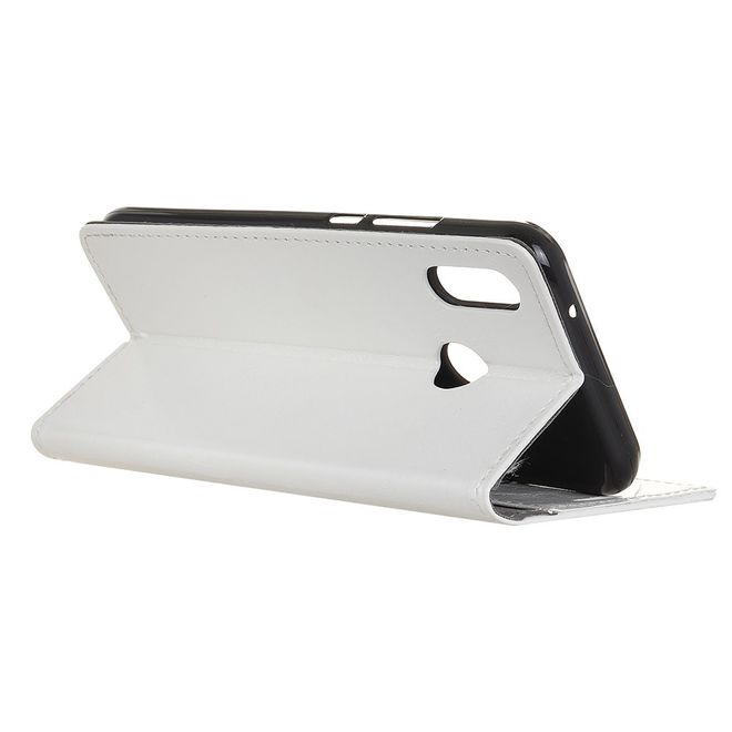 HTC U12 Life Handyhülle - Crazy Horse Leder Bookcover Series - weiss