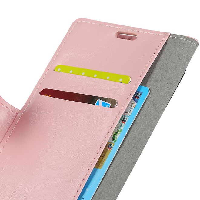HTC U12 Life Handyhülle - Crazy Horse Leder Bookcover Series - pink