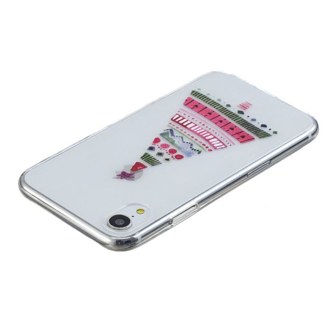 iPhone XR Hülle - Flexibles Softcase - Weihnachtsmuster - farbiger Tannenbaum