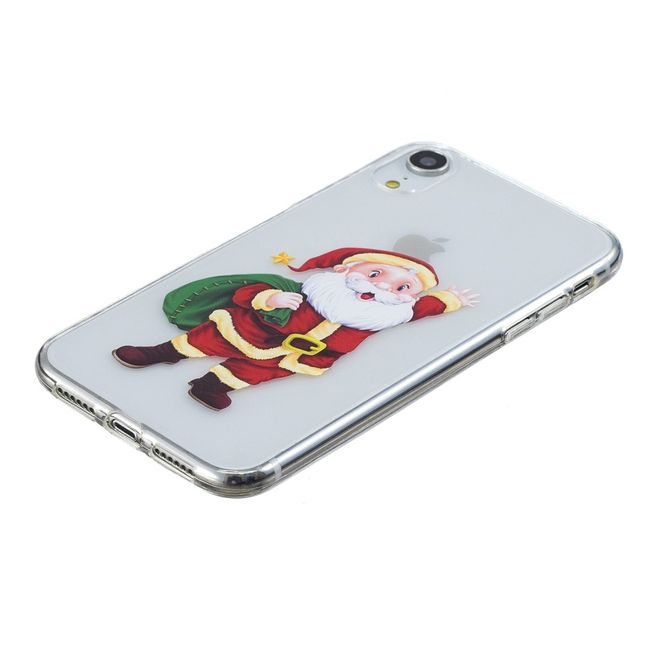 iPhone XR Case - Flexible Soft Case - Christmas Pattern - Waving Santa