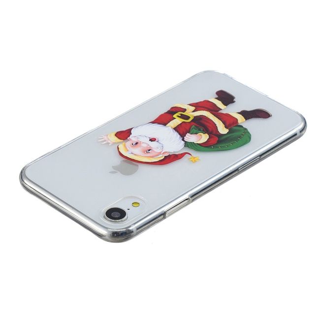 iPhone XR Case - Flexible Soft Case - Christmas Pattern - Waving Santa
