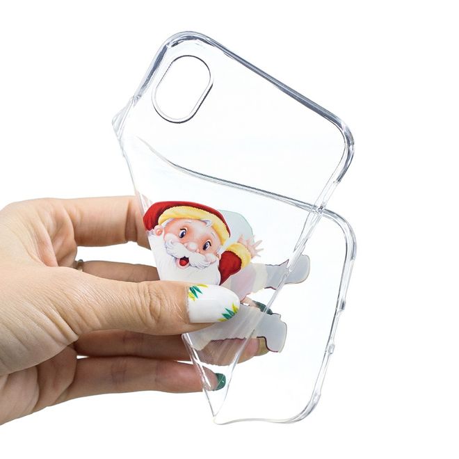 iPhone XR Case - Flexible Soft Case - Christmas Pattern - Waving Santa