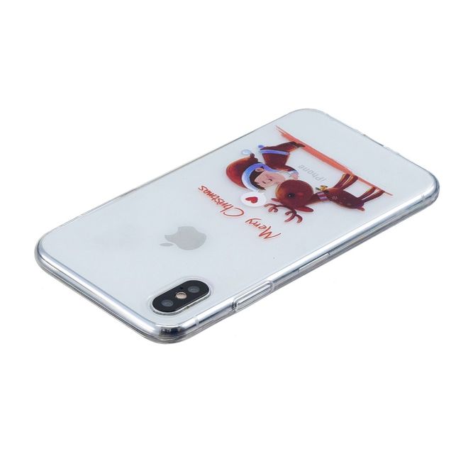 iPhone XS Max Hülle - Flexibles Softcase - Weihnachtsmuster - Rentier und kleiner Junge