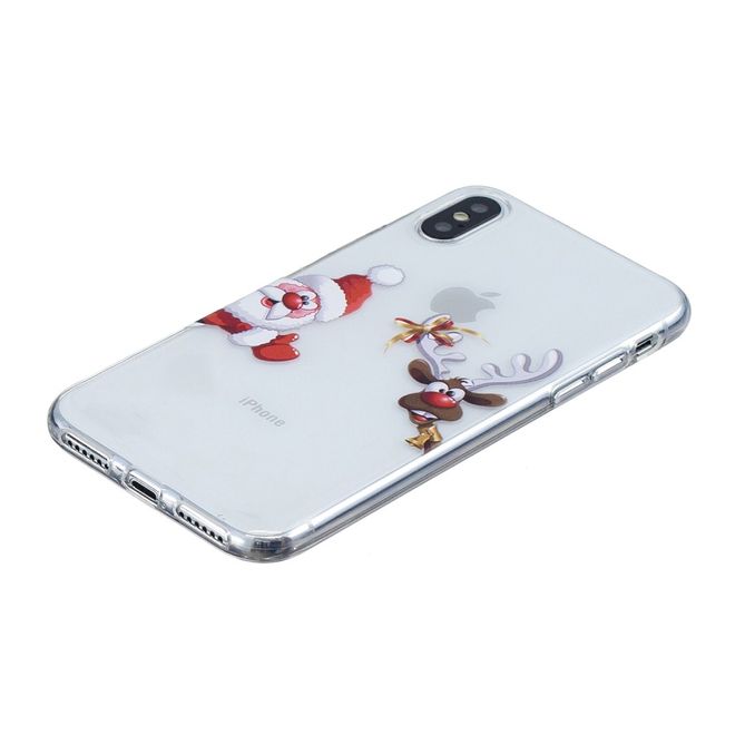 iPhone XS Max Hülle - Flexibles Softcase - Weihnachtsmuster - Santa und Rentier
