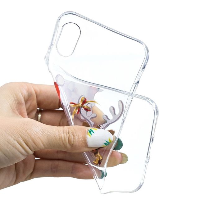 iPhone XS Max Hülle - Flexibles Softcase - Weihnachtsmuster - Santa und Rentier