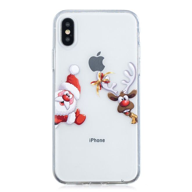 iPhone XS Max Hülle - Flexibles Softcase - Weihnachtsmuster - Santa und Rentier