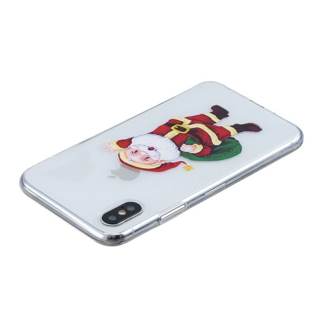 iPhone XS Max Hülle - Flexibles Softcase - Weihnachtsmuster - winkender Santa