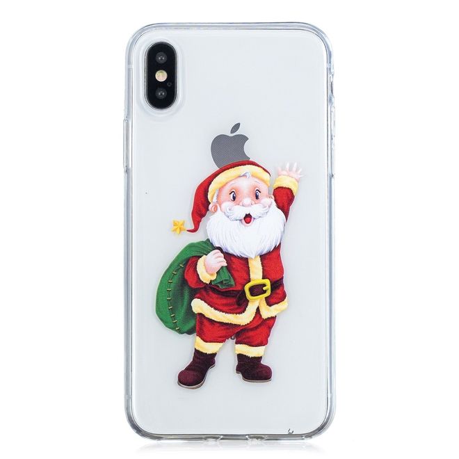 iPhone XS Max Hülle - Flexibles Softcase - Weihnachtsmuster - winkender Santa
