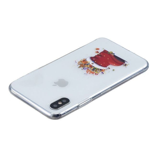 iPhone XS Max Hülle - Flexibles Softcase - Weihnachtsmuster - Schuh mit Geschenken