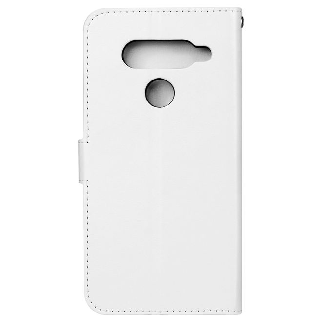 Étui pour LG V40 ThinQ - Série Crazy Horse III en cuir - Blanc