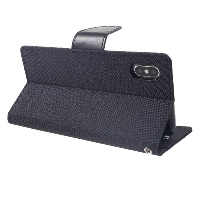 Goospery - Samsung Galaxy A9 (2018) Handyhülle - Bookcover - Canvas Diary Series - schwarz