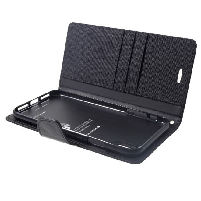 Goospery - Samsung Galaxy A9 (2018) Handyhülle - Bookcover - Canvas Diary Series - schwarz