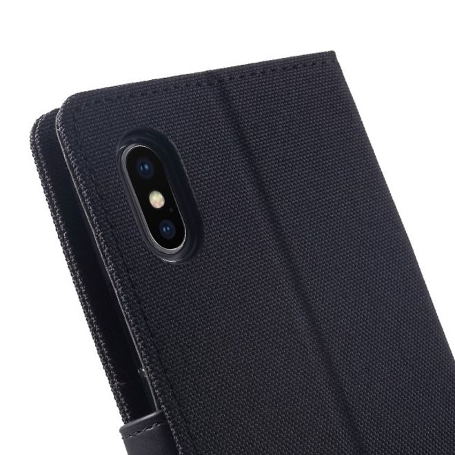 Goospery - Samsung Galaxy A9 (2018) Handyhülle - Bookcover - Canvas Diary Series - schwarz