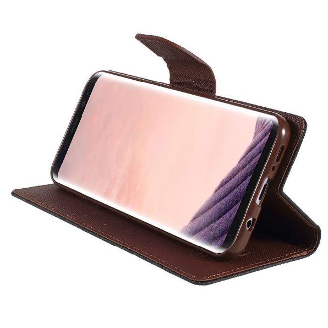 Goospery - Samsung Galaxy A9 (2018) Hülle - Handy Bookcover - Fancy Diary Series - schwarz/braun