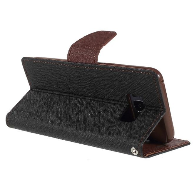 Goospery - Samsung Galaxy A9 (2018) Hülle - Handy Bookcover - Fancy Diary Series - schwarz/braun