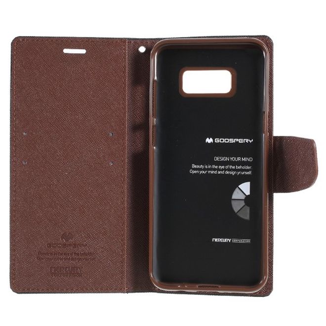 Goospery - Samsung Galaxy A9 (2018) Hülle - Handy Bookcover - Fancy Diary Series - schwarz/braun