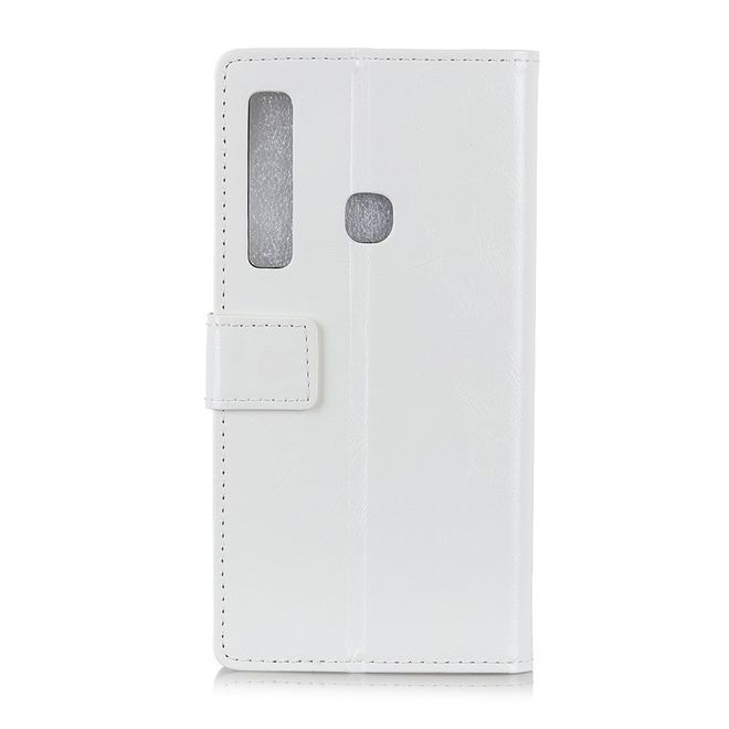 Samsung Galaxy A9 (2018) Handyhülle - Crazy Horse Leder Bookcover Series - weiss