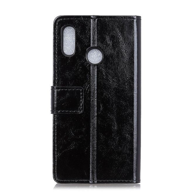 Motorola One Handyhülle - Crazy Horse Leder Bookcover Series - schwarz