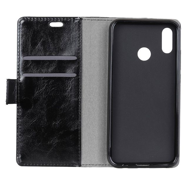 Motorola One Handyhülle - Crazy Horse Leder Bookcover Series - schwarz