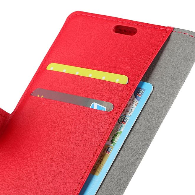 Motorola One Handy Hülle - Classic III Leder Bookcover Series - rot