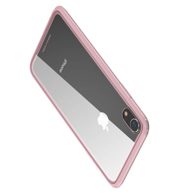 Baseus - iPhone XR Hülle - mit transparenter Glas Rückseite - See-Through Series - pink