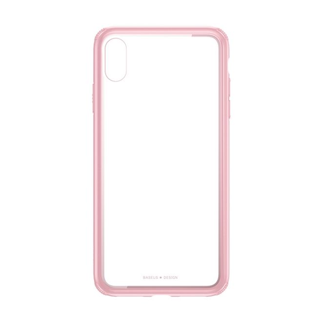 Baseus - iPhone XR Hülle - mit transparenter Glas Rückseite - See-Through Series - pink