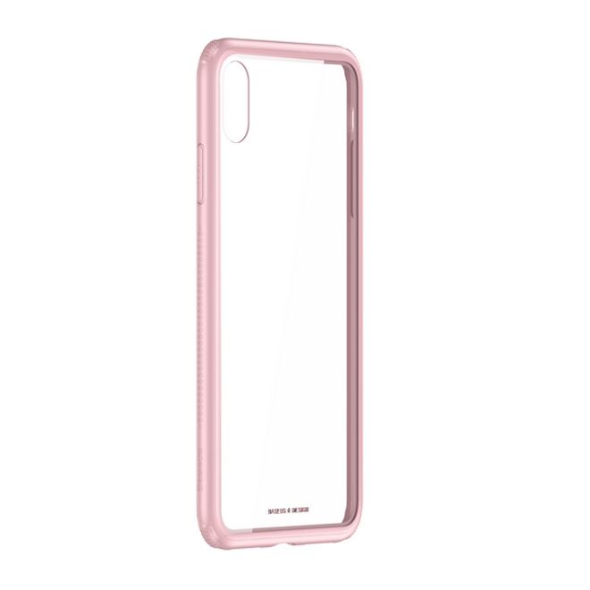 Baseus - iPhone XR Hülle - mit transparenter Glas Rückseite - See-Through Series - pink