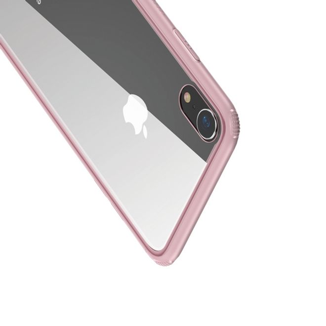 Baseus - iPhone XR Hülle - mit transparenter Glas Rückseite - See-Through Series - pink