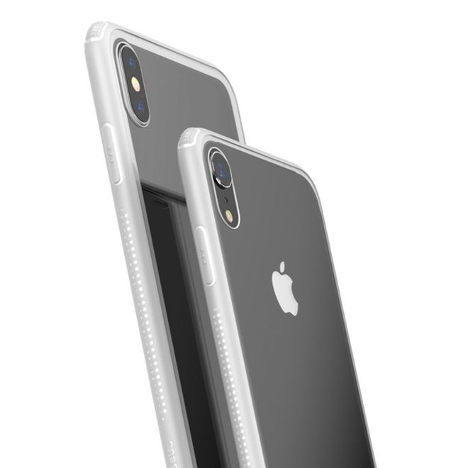 Baseus - iPhone XS Max Hülle - mit transparenter Glas Rückseite - See-Through Series - weiss