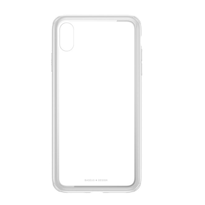 Baseus - iPhone XS Max Hülle - mit transparenter Glas Rückseite - See-Through Series - weiss