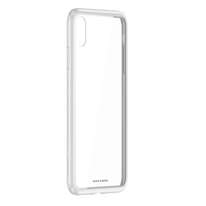 Baseus - iPhone XS Max Hülle - mit transparenter Glas Rückseite - See-Through Series - weiss