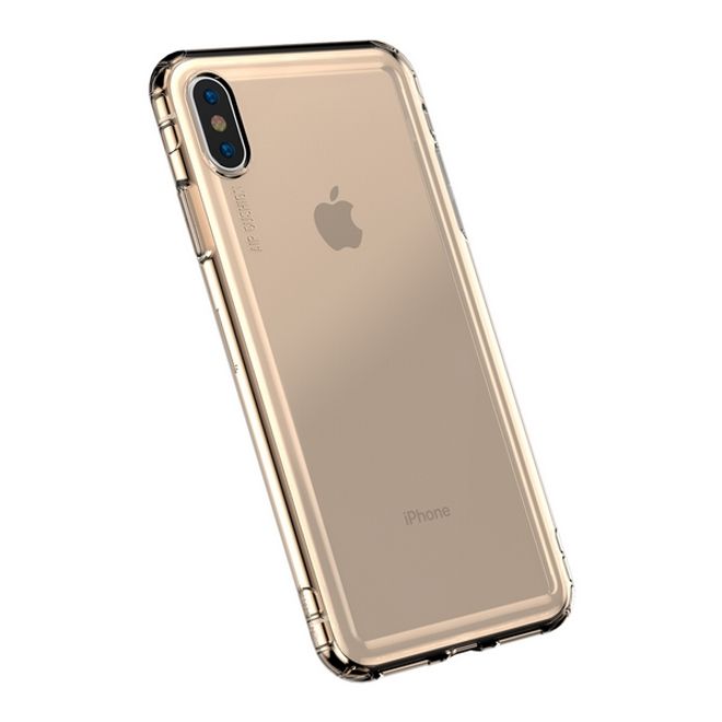 Baseus - iPhone XS Max Hülle - Ultrarobuster Rahmen - Safety Airbags Series - transparent/gold