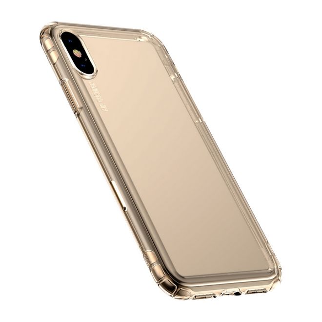 Baseus - iPhone XS Max Hülle - Ultrarobuster Rahmen - Safety Airbags Series - transparent/gold